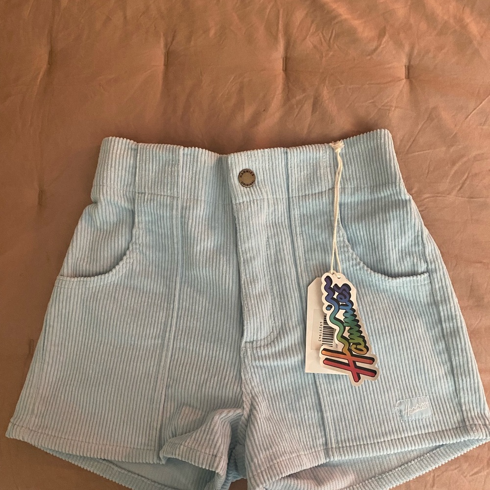 Hollister Women's High Waist Blue Corduroy Shorts